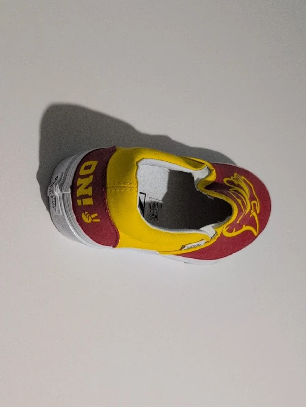 Vans Classic Graphic Slip-On Sneakers Maroon Yellow Unisex Size